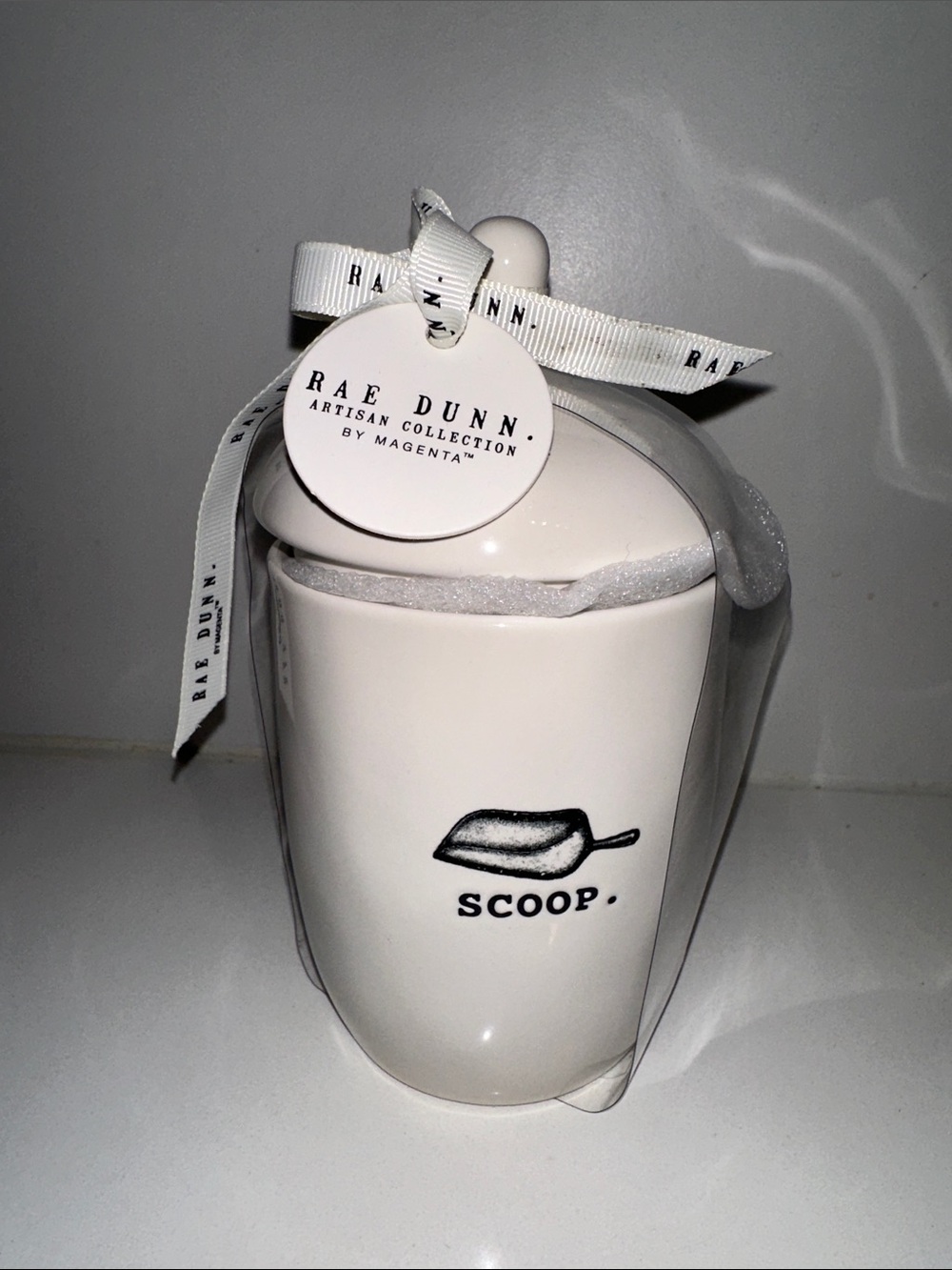 Rae Dunn White 'Scoop' Ceramic Jar with Lid
